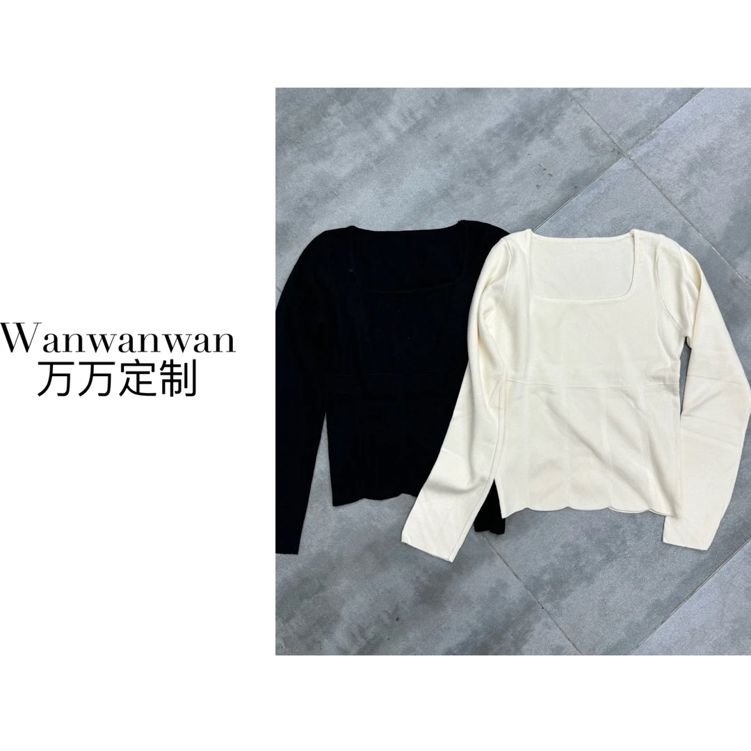 【Wanwan】万万定制短款长袖针织毛衣#0003