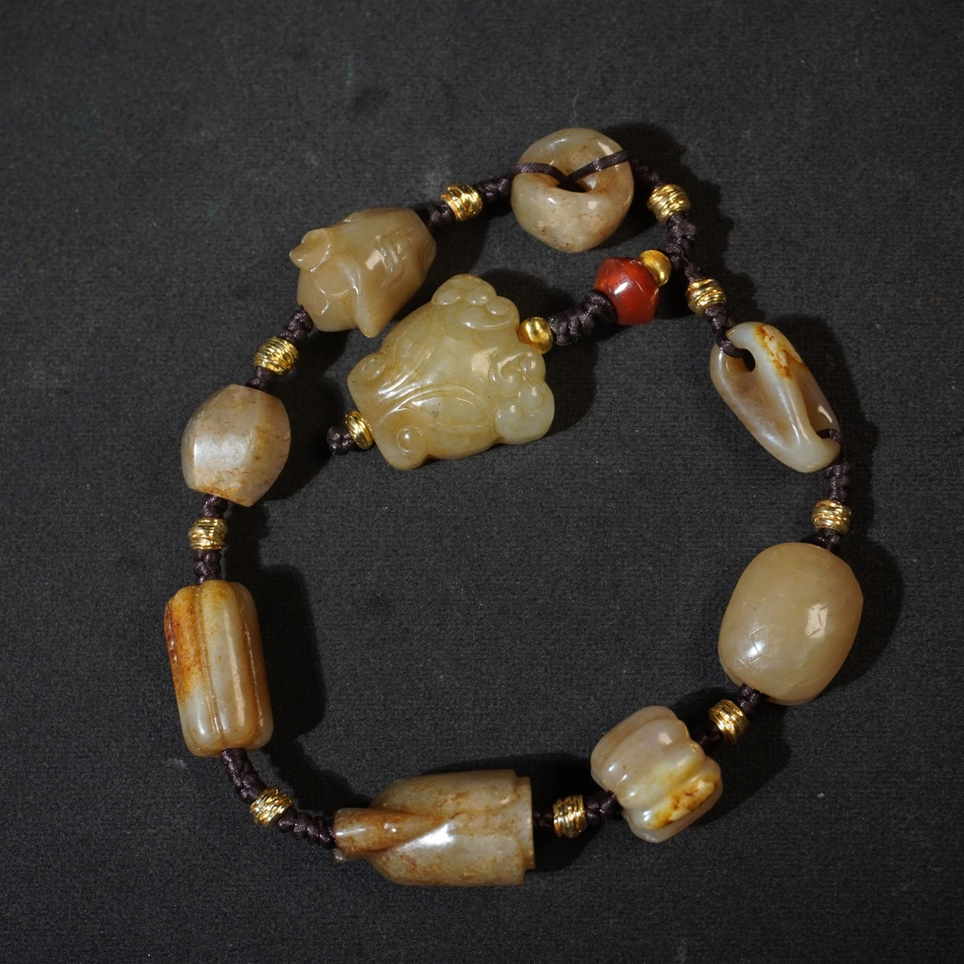 8SL78  明 和田玉组佩