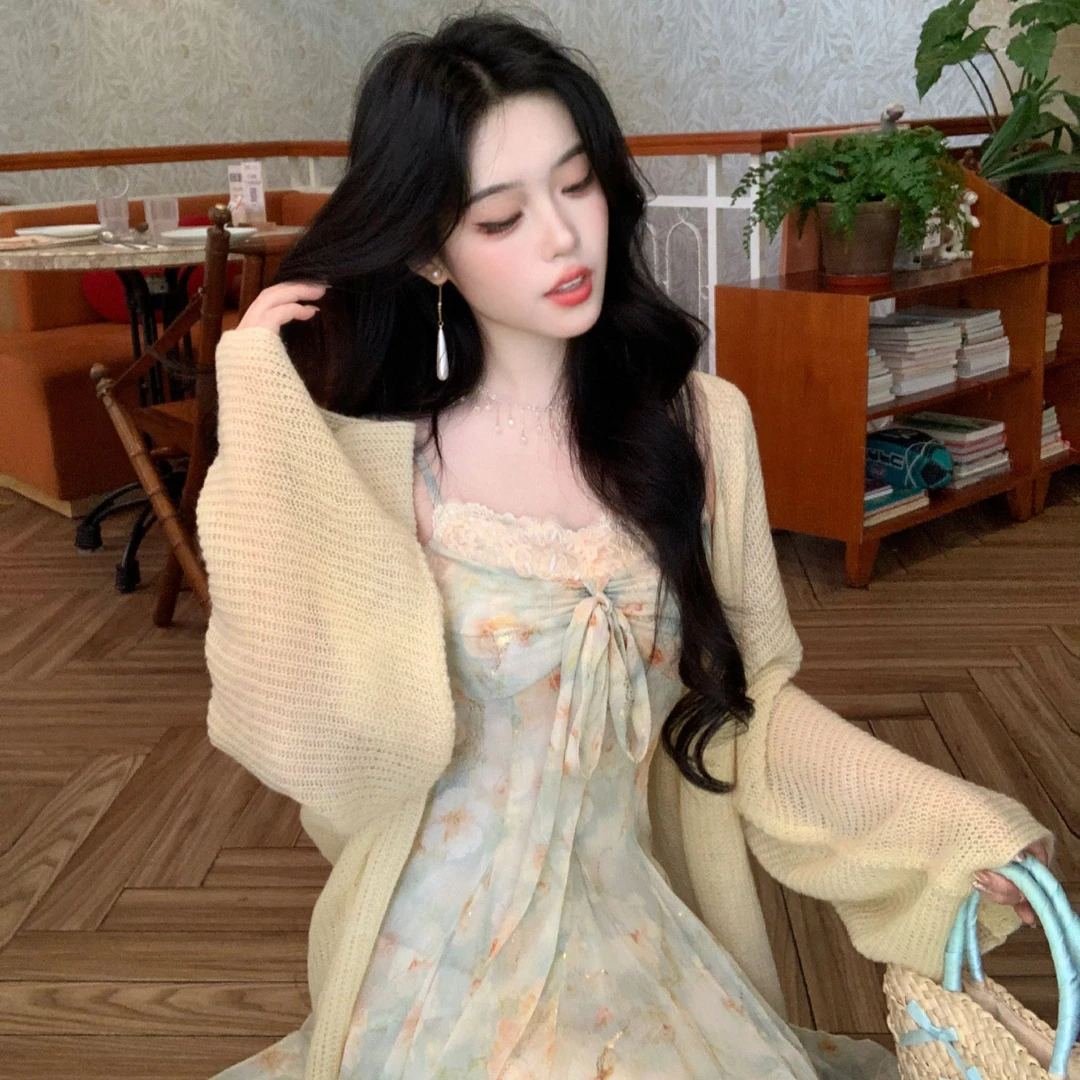 Blovelan云憩 慵懒简约软糯亲肤纯色外搭针织开衫