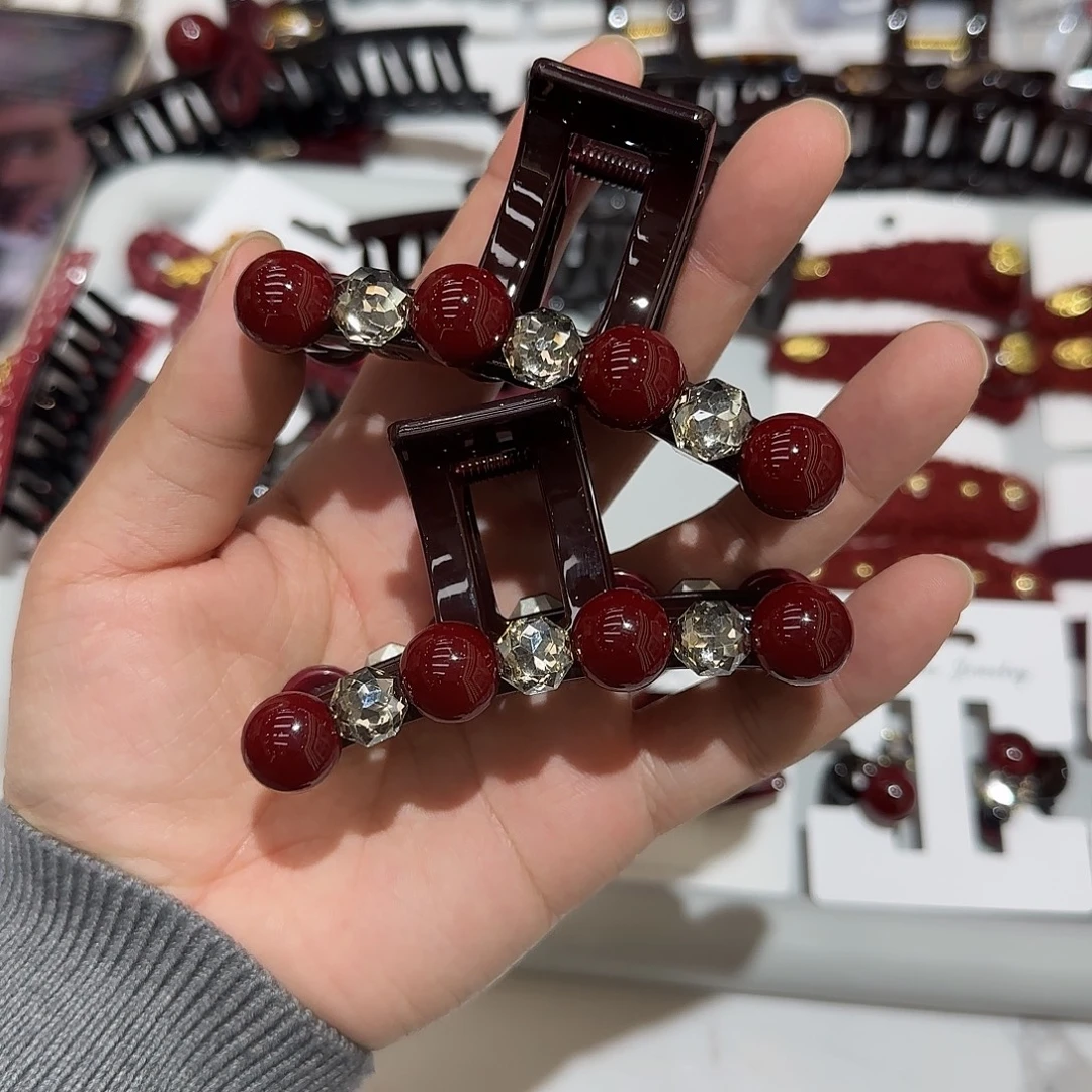 布艺非金属T01珠珠抓夹8公分2个