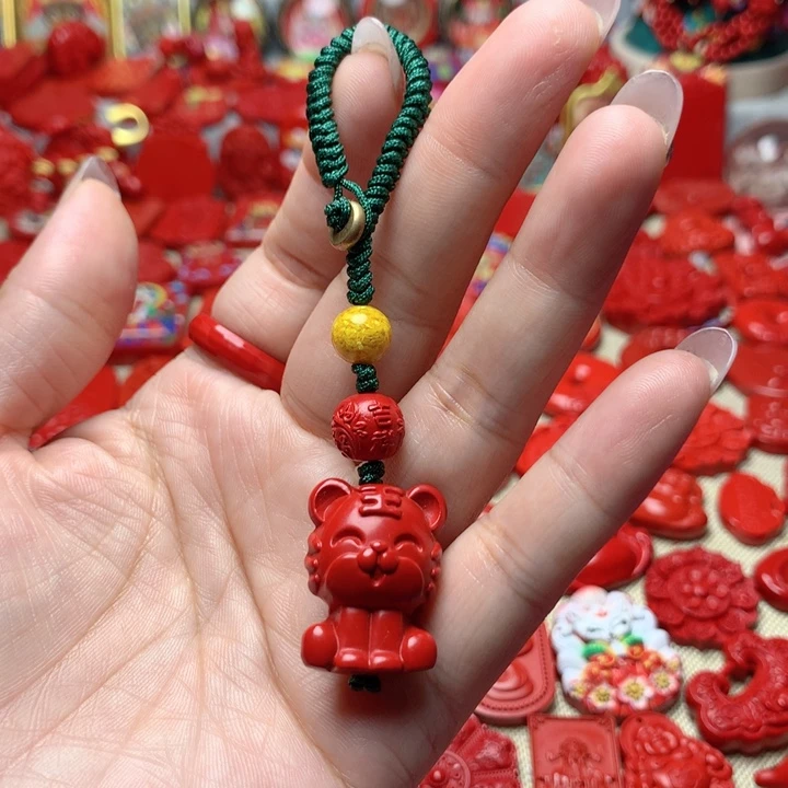 天然辰砂工艺品朱砂钥匙扣