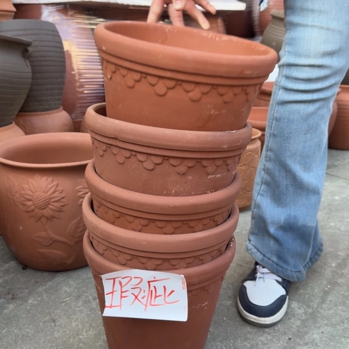 紫砂花盆口24高23宜兴紫砂 瑕疵粗糙