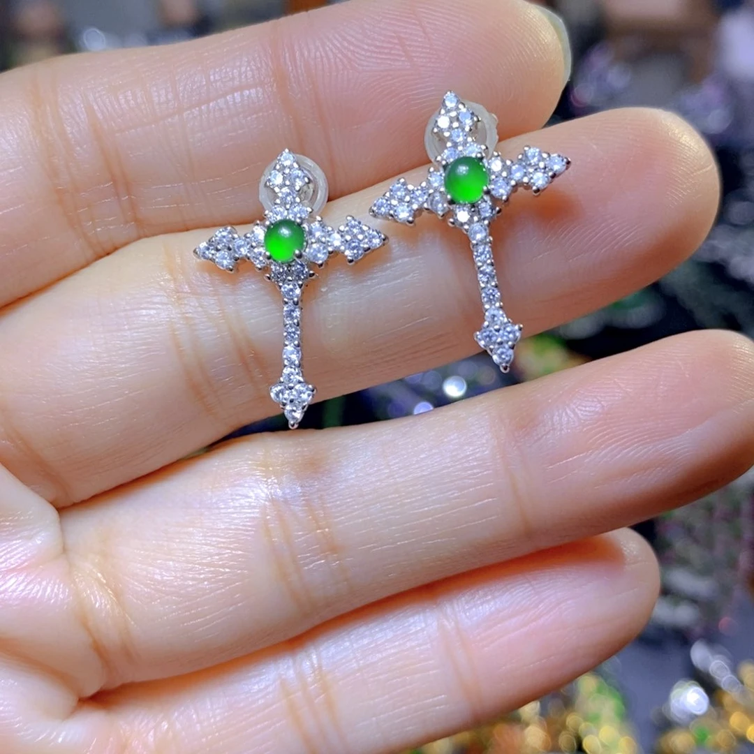 翡翠颈饰银S925镶嵌天然翡翠