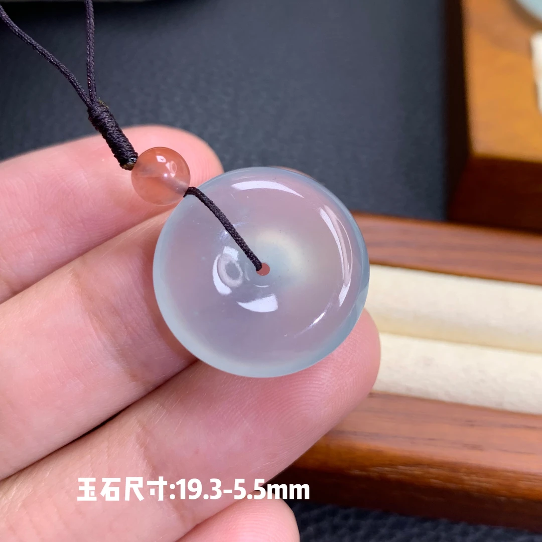 仙子翡翠冰种起光蓝底天空蓝冰川蓝baby蓝平安扣吊坠锁骨链小尺寸