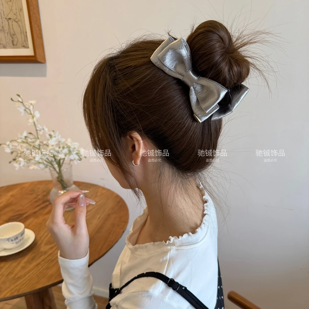 可盐可甜～韩系少女蝴蝶结丸子夹2025新款甜美减龄高马尾固定神器