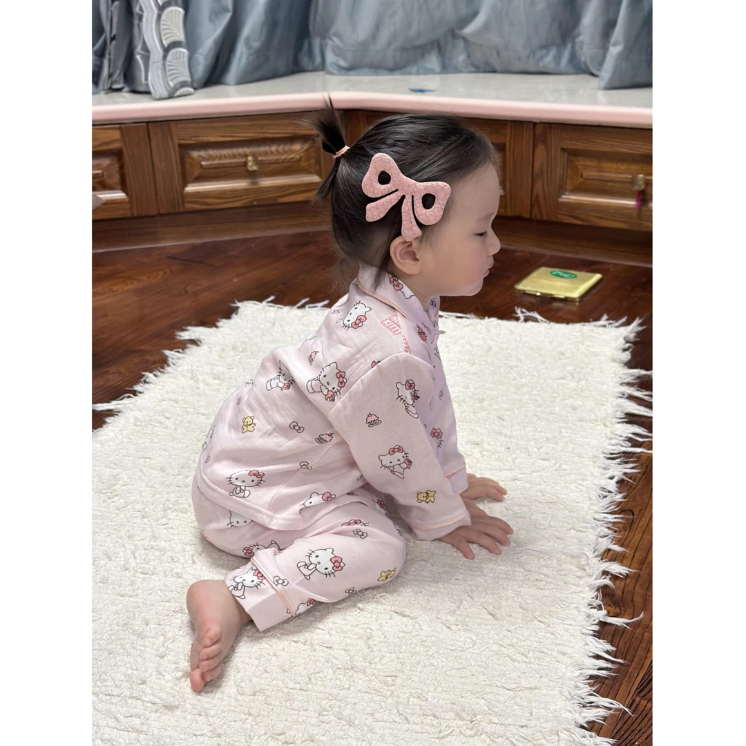 壹妈韩版童装女童家居服套装秋季洋气儿童时髦可爱卡通睡衣裤子潮