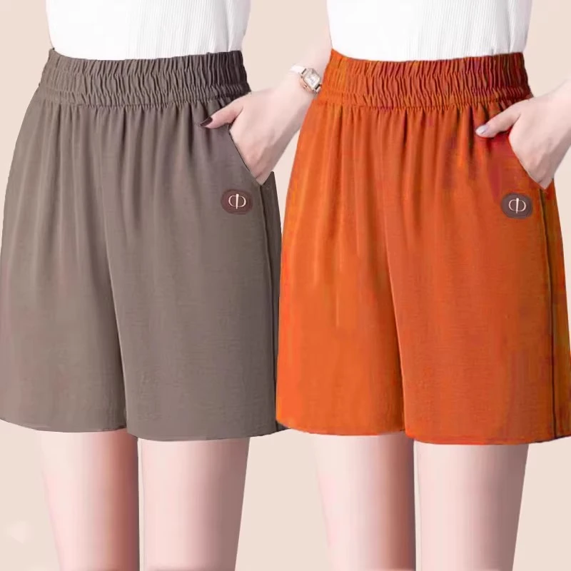 冰丝短裤女夏季薄款宽松高腰爆款休闲凉凉裤子阔腿三分裤透气女裤