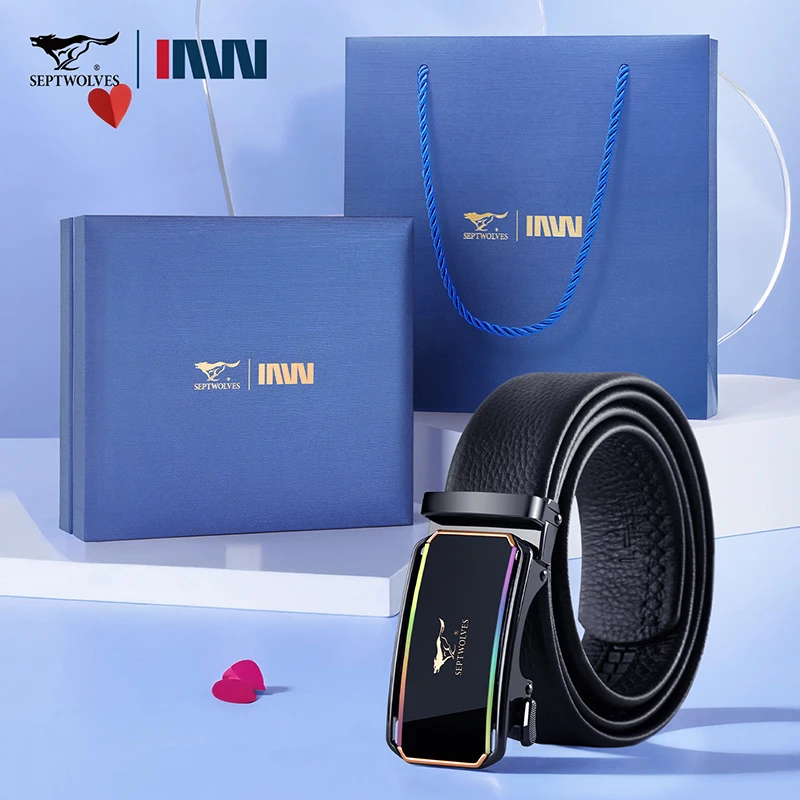 七匹狼男士商务皮带休闲真皮腰带男款轻奢潮流正品头层牛皮裤腰带