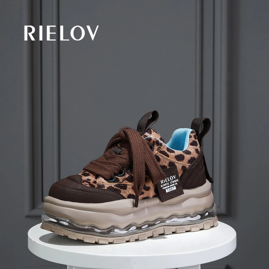 RIELOV【一号店 狂野】增高7cm系带ins时尚潮流百搭女士运动鞋25239