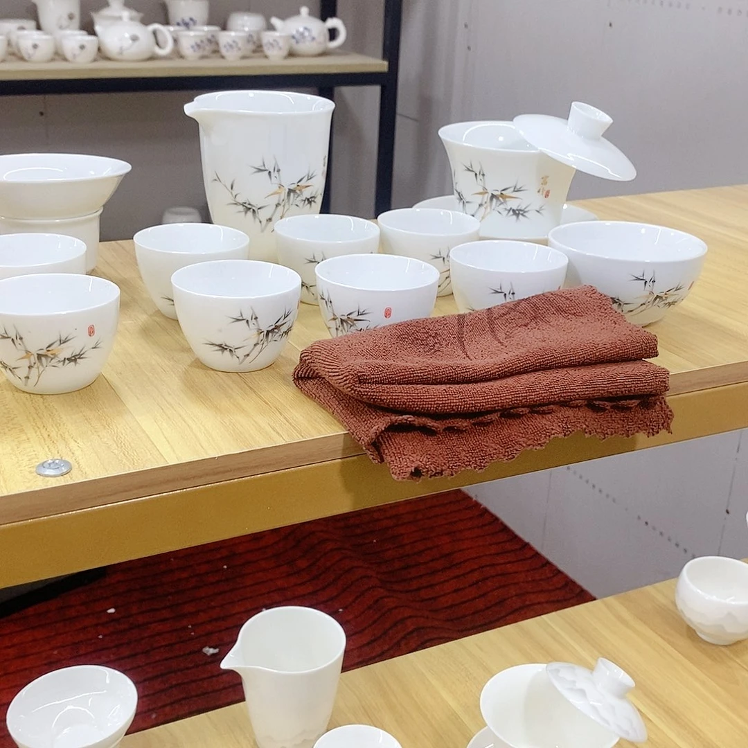 羊脂玉白瓷茶具套装