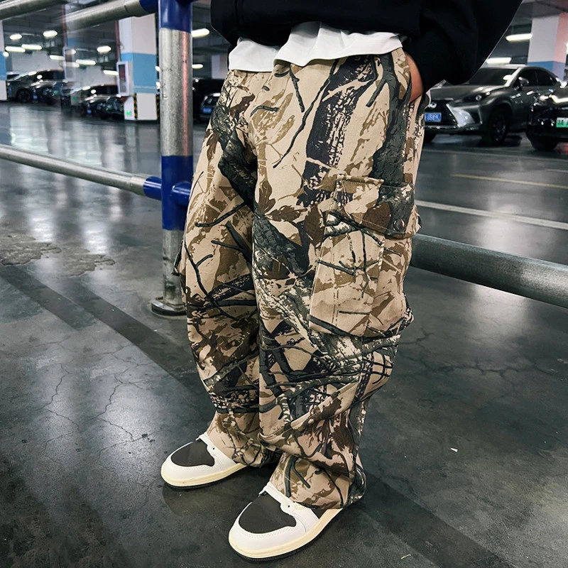 【DY961】2025春款男童印花休闲工装裤中大童休闲裤儿童宽松裤子潮