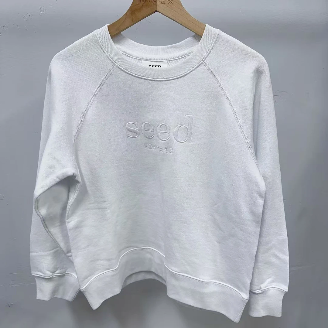 春秋款纯色圆领卫衣