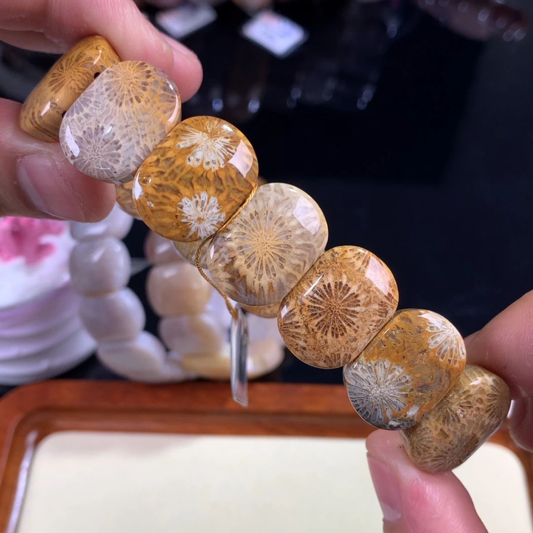 硅化珊瑚（珊瑚玉）未镶嵌吊坠(赠链)22号全满大花花