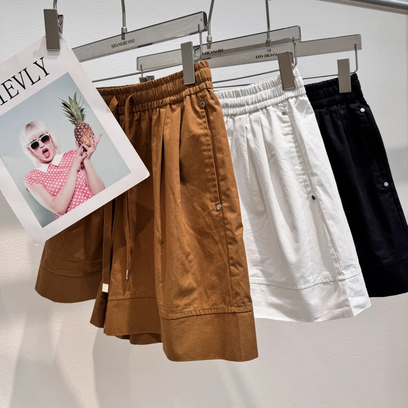 7707短裤女2025夏季新款宽松显瘦A字阔腿裤休闲百搭时尚