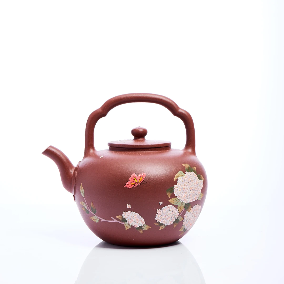 纳兰 吴经提梁烧水壶（绣球花）茶壶 YY010753