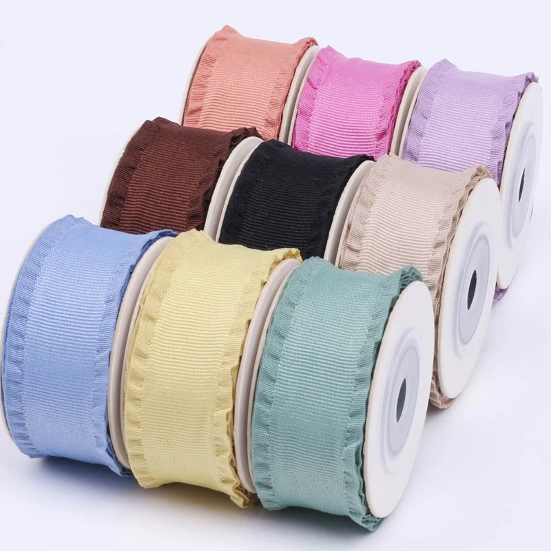 木耳边螺纹带DIY蝴蝶结发饰服装领结鞋花包装皱皱边横纹织带