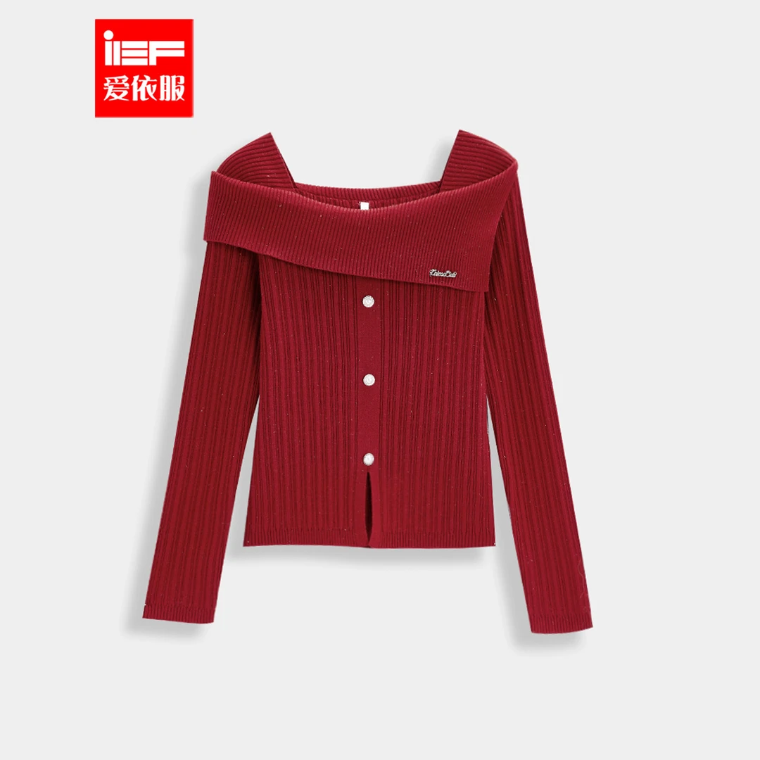 IEF/爱依服2025冬春新款法式优雅女人味百搭修身毛织上衣