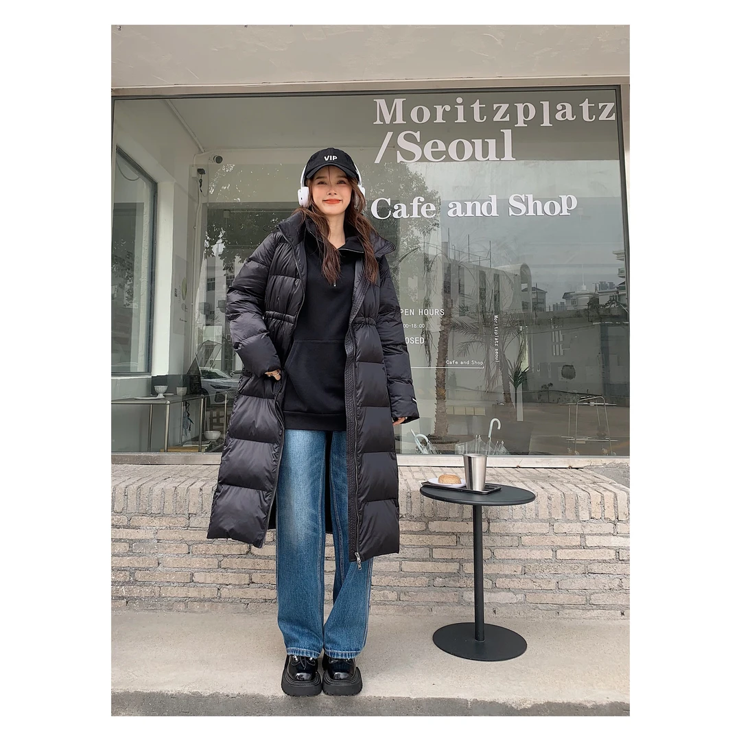 全新未使用  Chester Charles黑色经典长款羽绒服