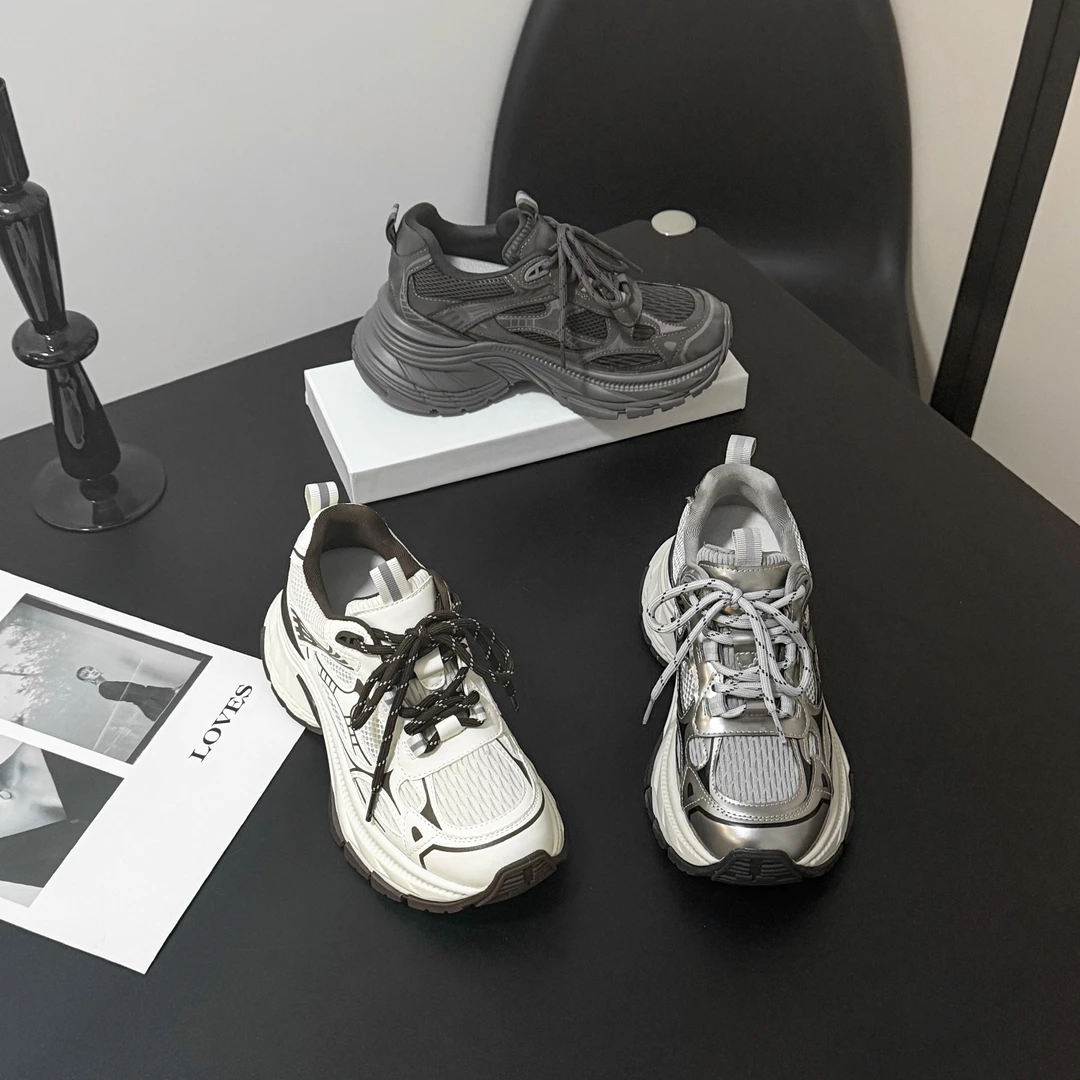 范小洛小个子内增高老爹鞋女款2025新款透气厚底运动休闲鞋