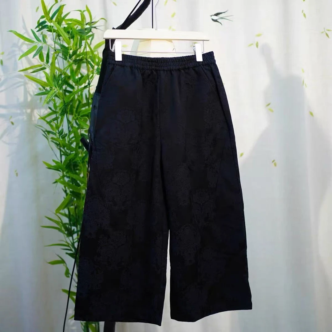 【澜公子9880】四色阔腿裤*新款气质百搭新中式时尚国风裤