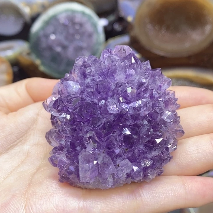 未镶嵌珠宝半成品紫晶紫晶花