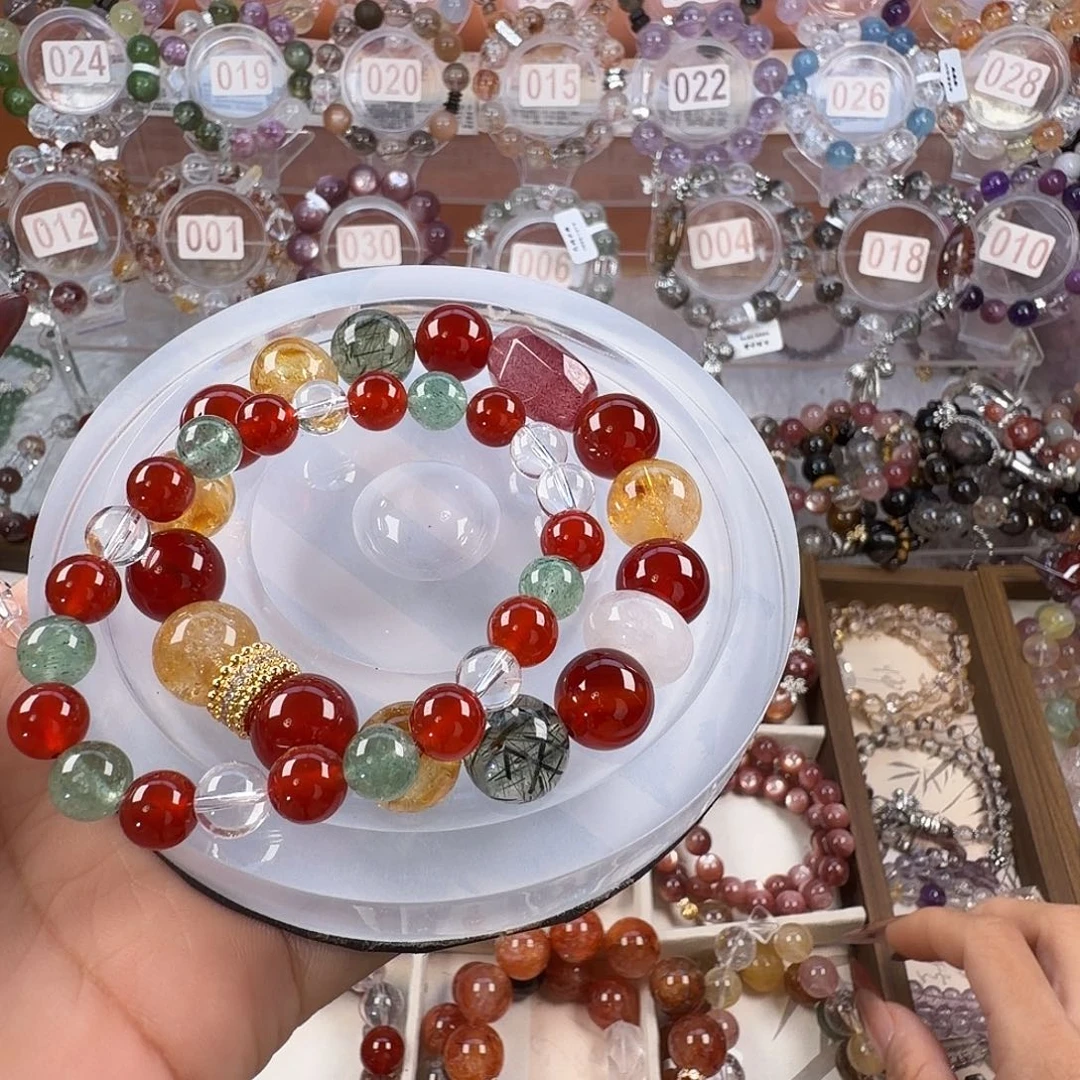 沫***児烟晶银S925镶嵌手链