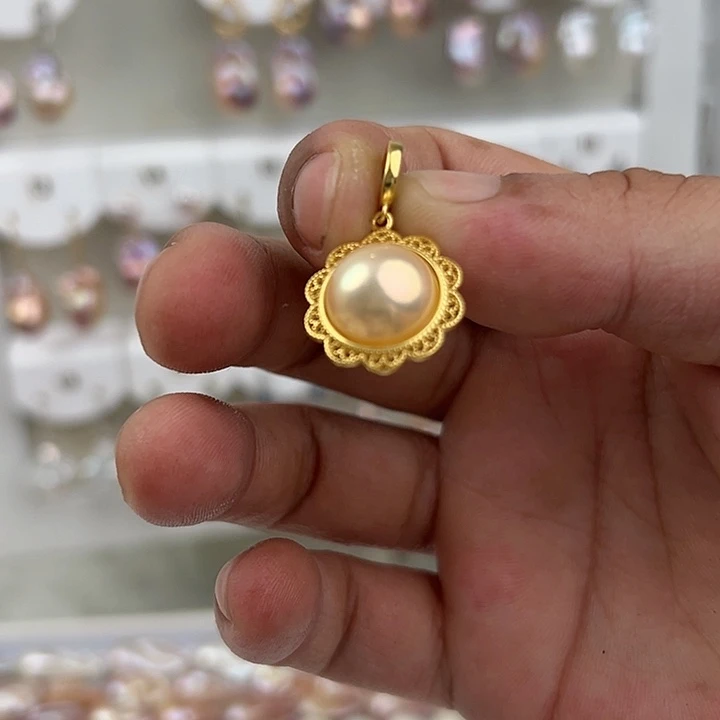 银S925镶嵌淡水珍珠耳饰