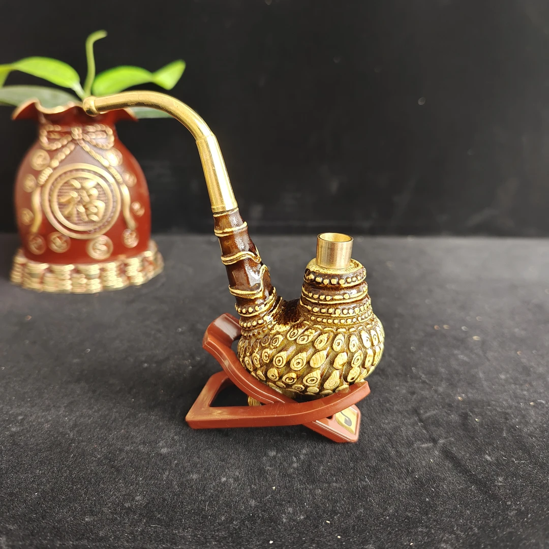 贵州民间实心竹雕刻大一体仿黑竹四用火口十五公分左右