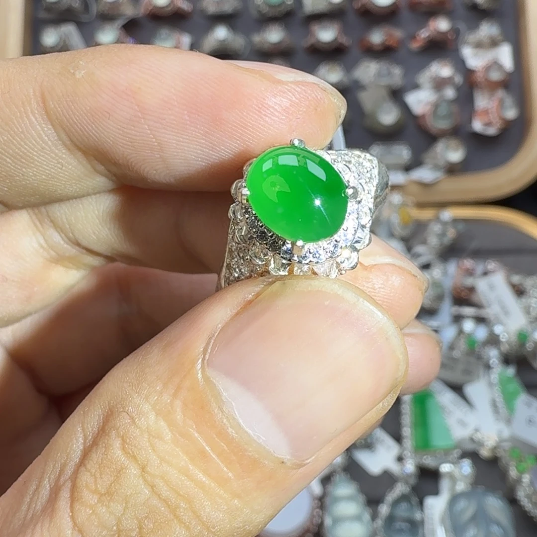 翡翠未镶嵌戒指天然缅甸翡翠A货