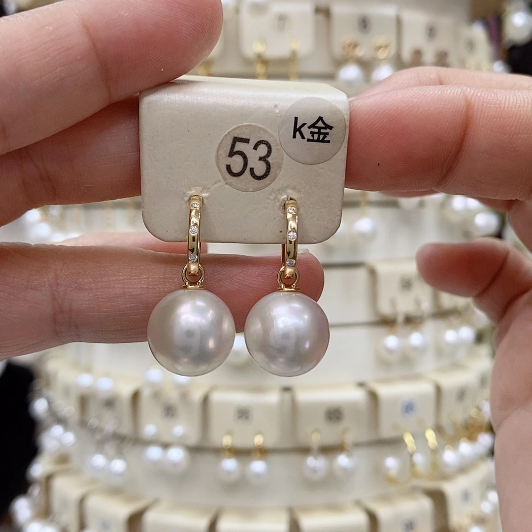 18K金镶嵌耳饰淡水珍珠