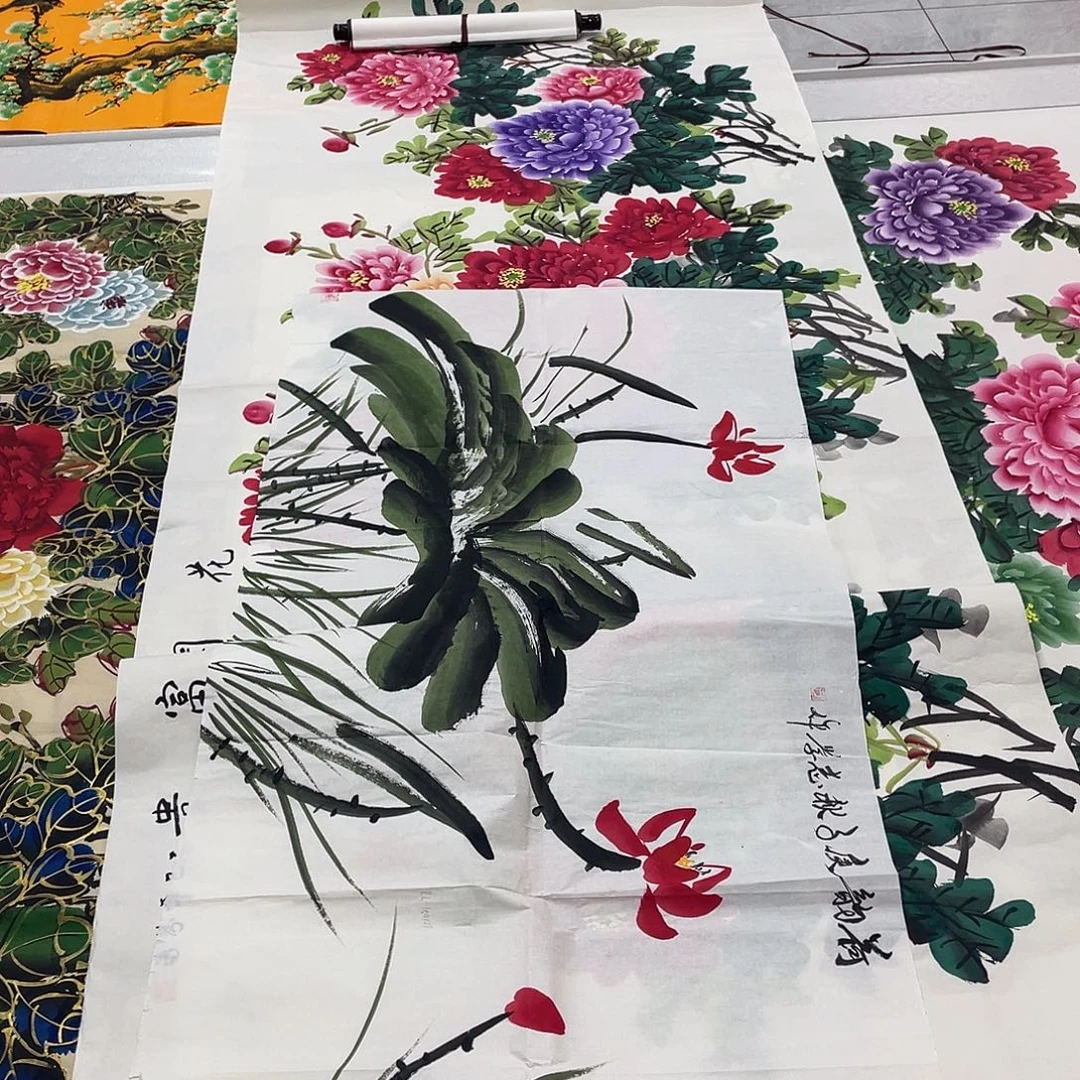 国画国画作品原稿四尺横幅荷花