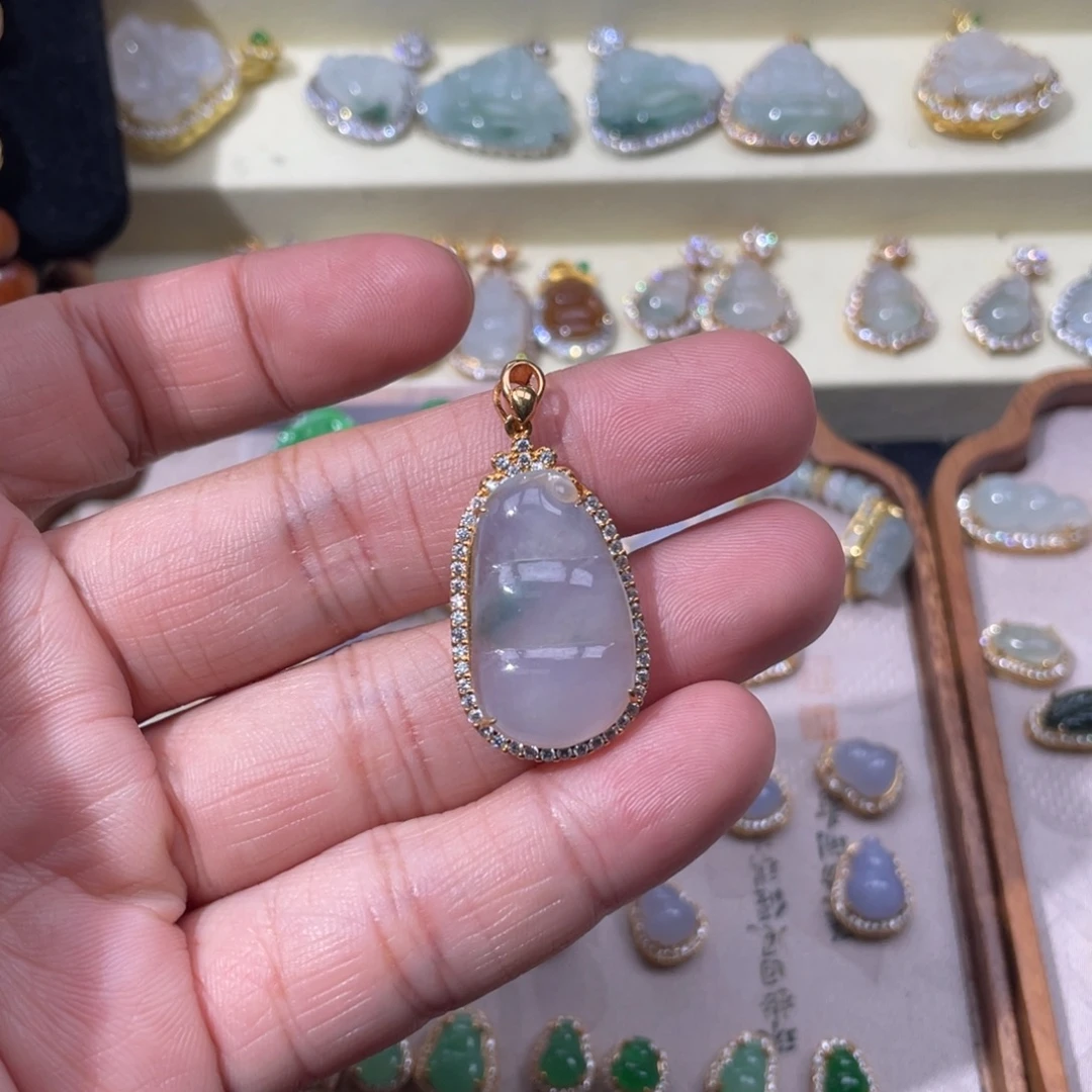 翡翠银S925镶嵌颈饰