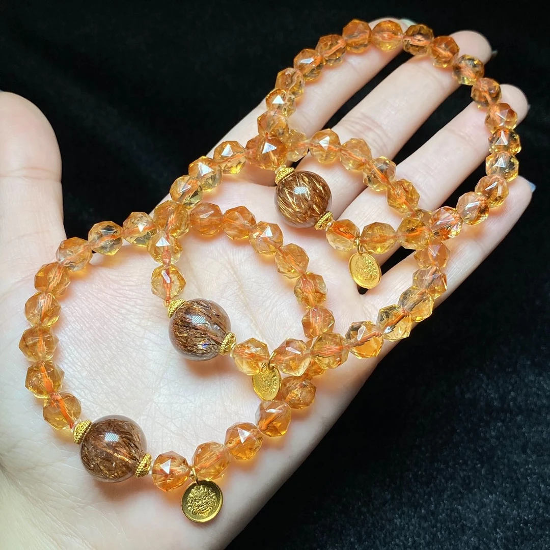 【云上叙】 V91752-M-黄水晶DIY单圈手串-多样性发一件-7mm+（甄选）