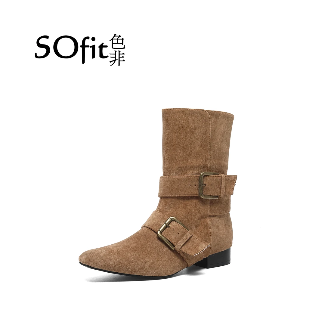 sofit色非【文文●秋日慢】增高3cm时尚潮流百搭女士时装靴889-1