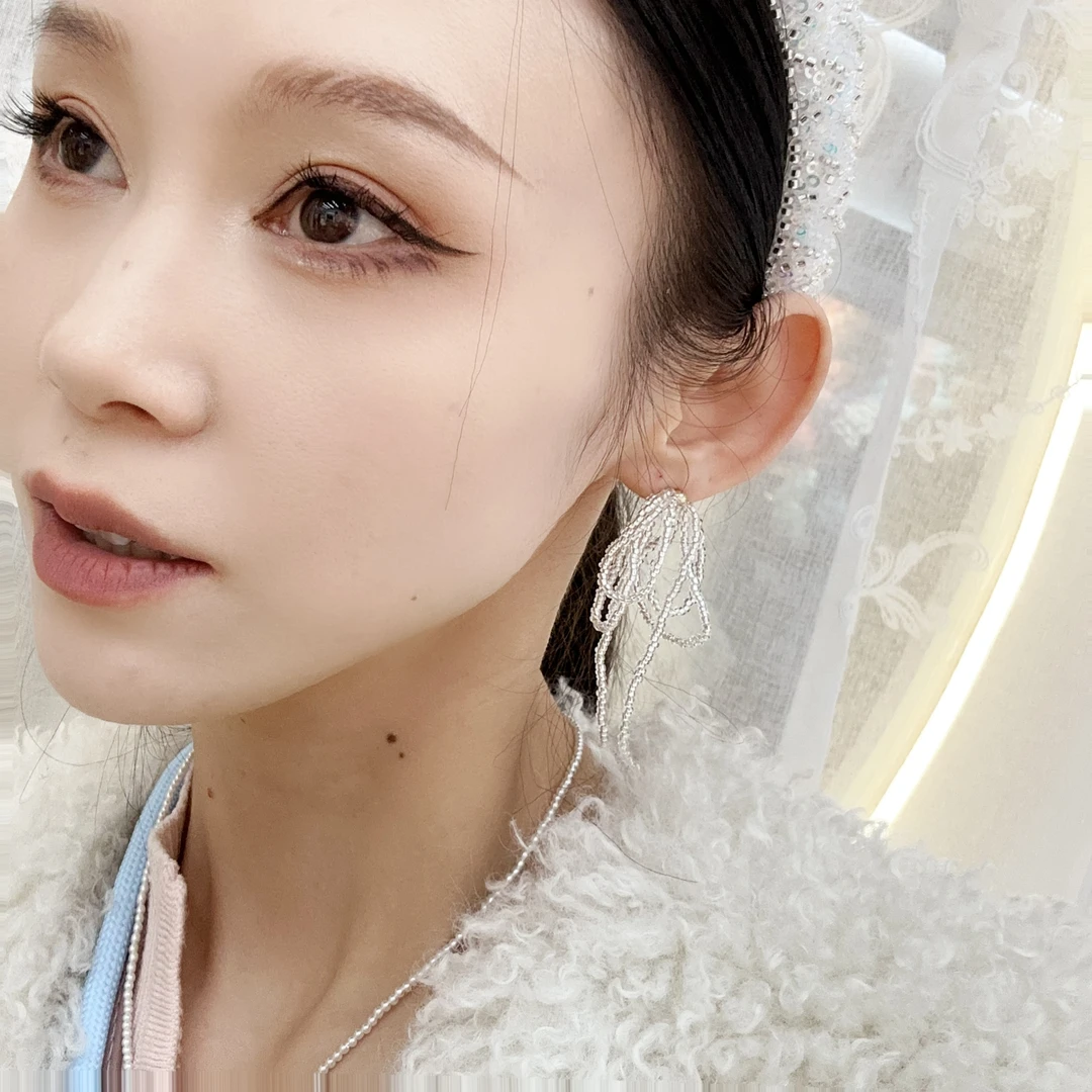 非金属亚克力耳饰 A244气质名媛流苏猪猪耳饰