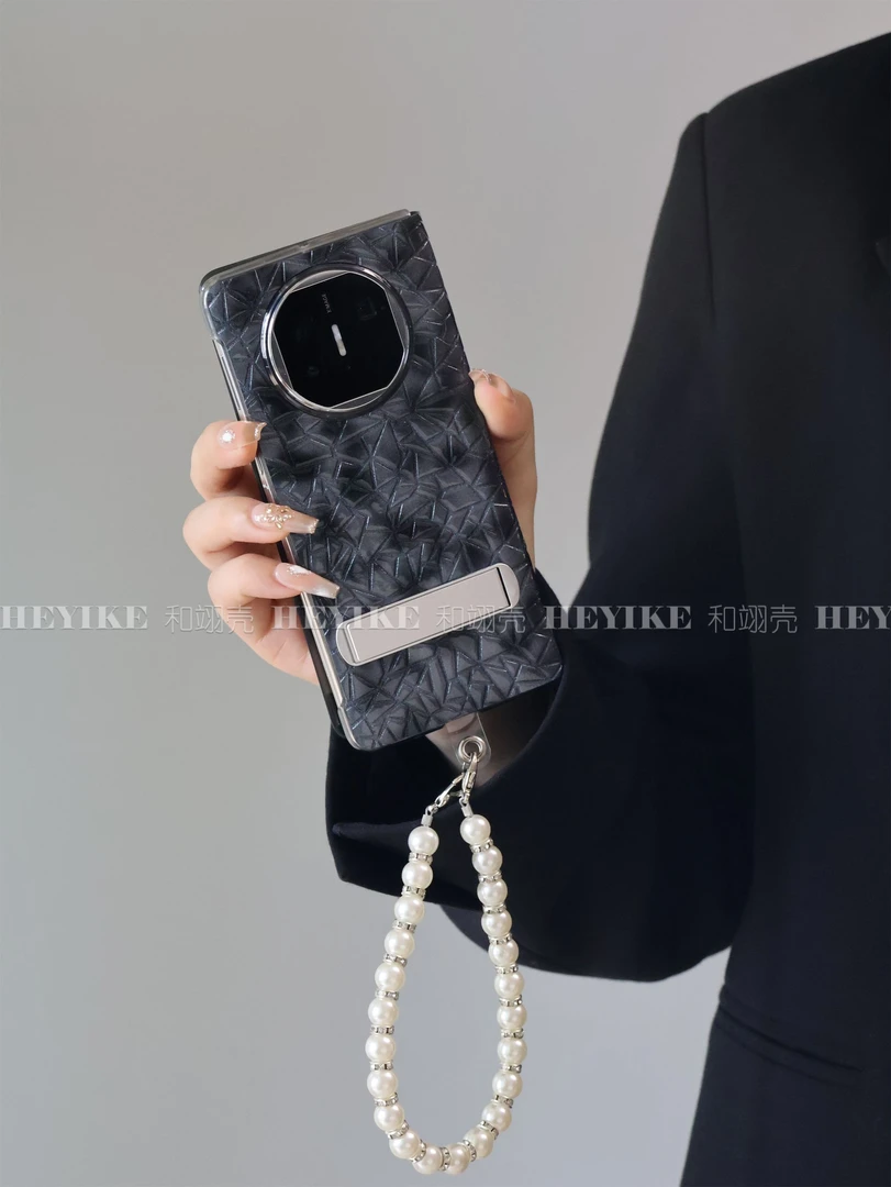 灰色菱格晕染笔记本适用华为mateX6手机壳折叠X5典藏版X3智能视窗