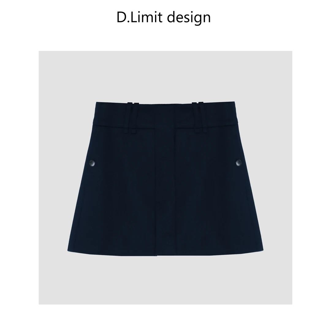 【D.Limit design】简约拉链显高A字包臀短裙DLXZG5005