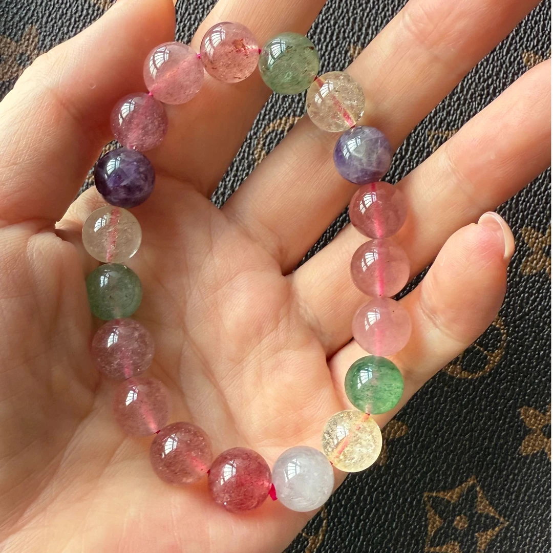 天然水晶多宝女款单圈手串10mm