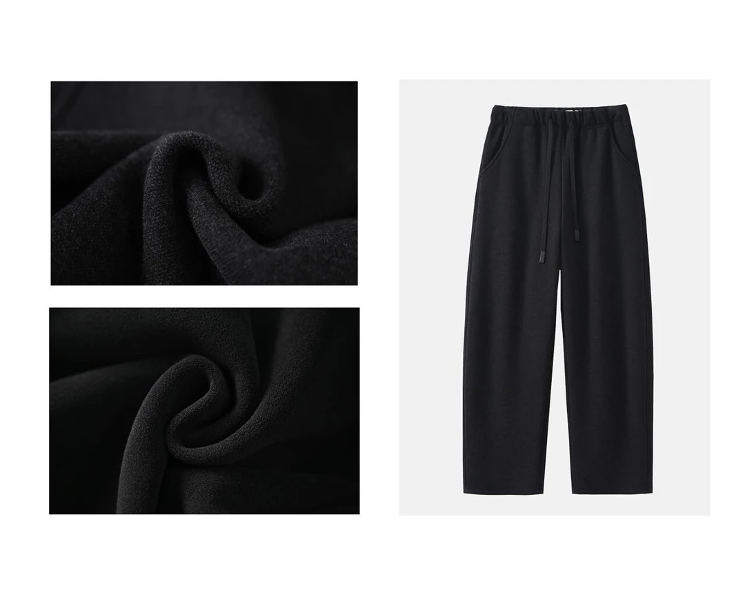 范范家【醋酸羊毛】高级感显瘦加绒高腰弯刀阔腿裤77-91