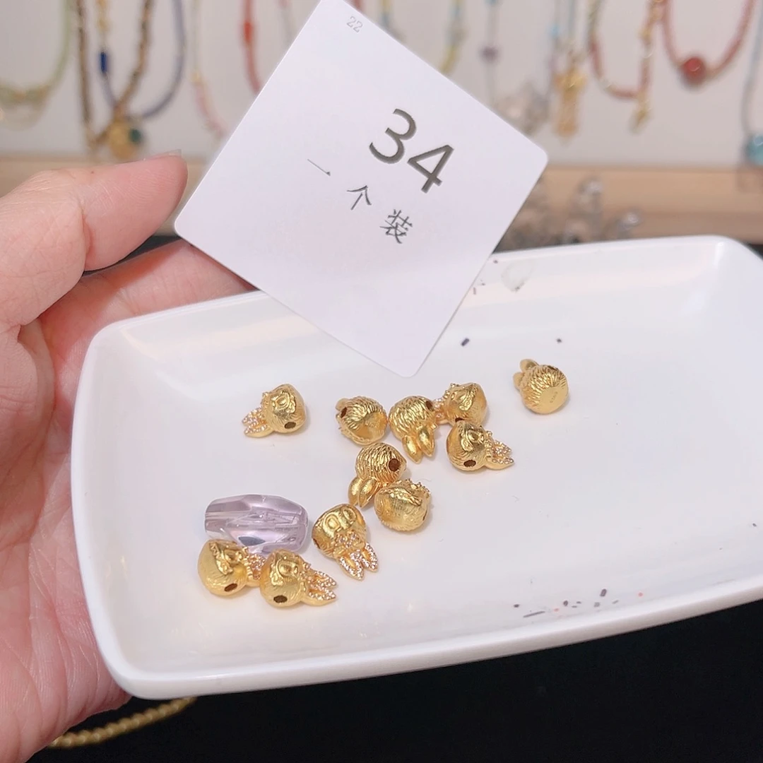 紫晶珠宝半成品银S925镀金镶嵌34