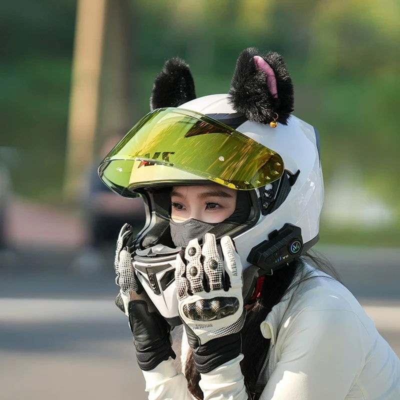 3C认证艾狮摩托车头盔男女蓝牙全盔双镜片摩旅全盔四季新国标A1类