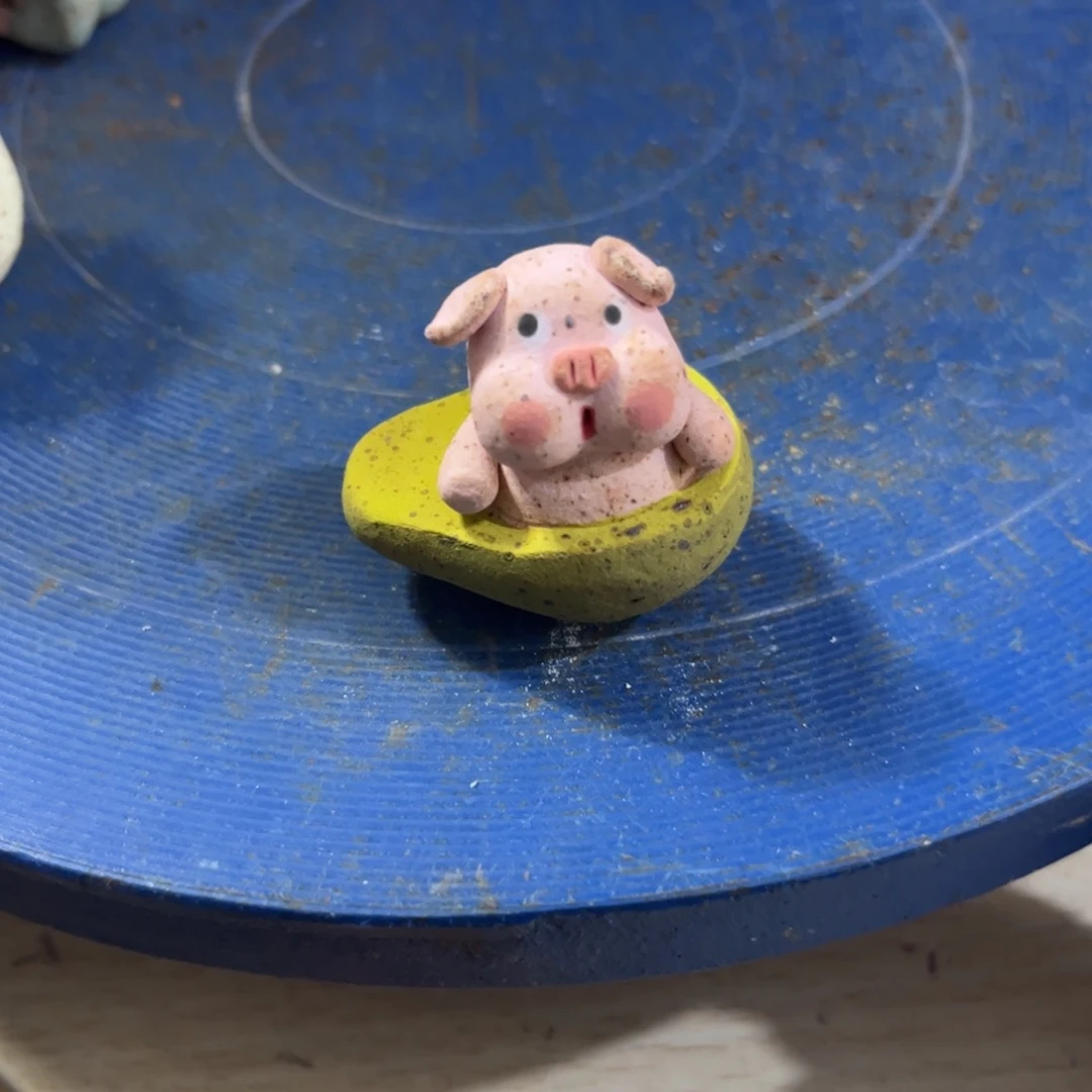 泥塑古镇炻陶花盆