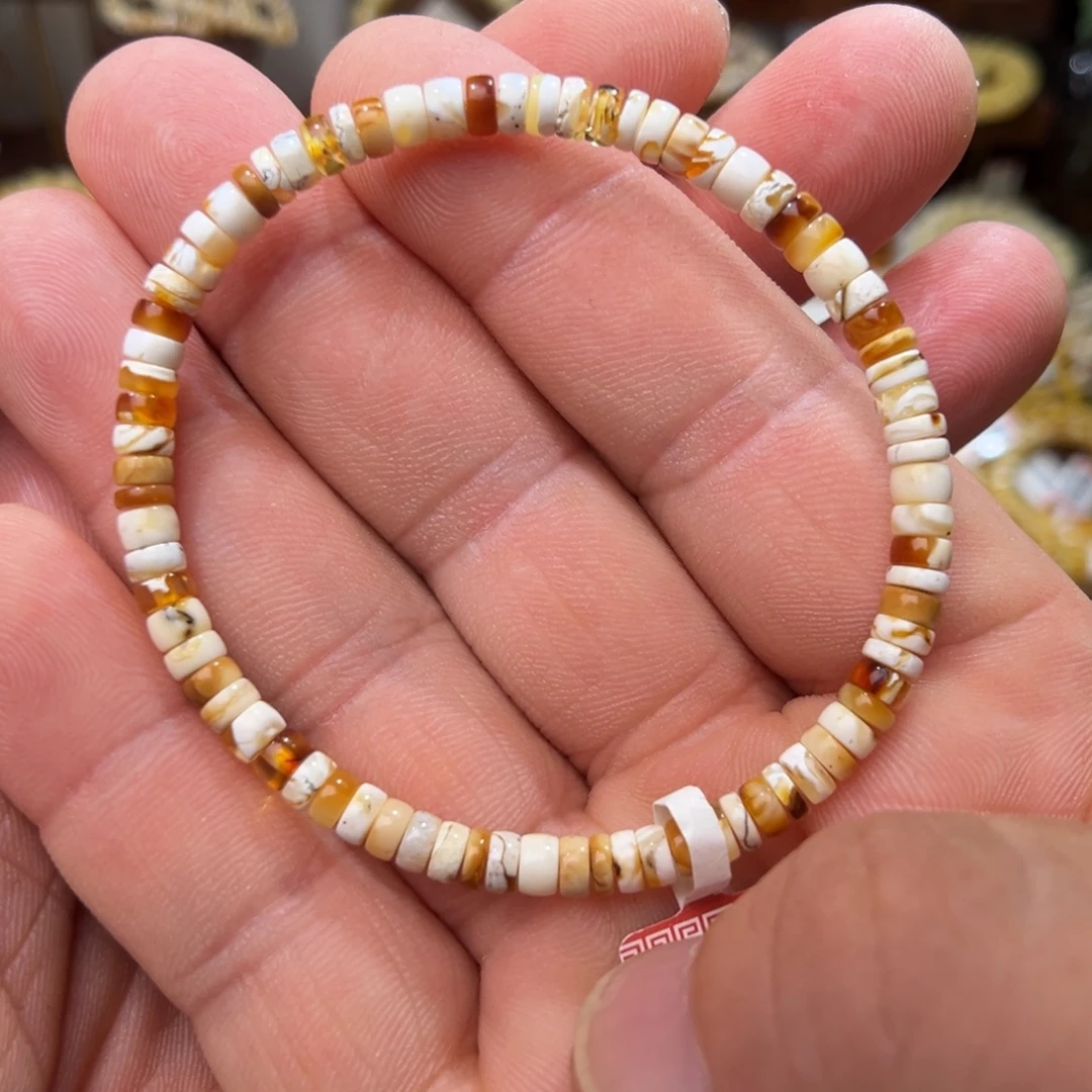 旋***嘴蜜蜡未镶嵌手链微瑕00004.5mm