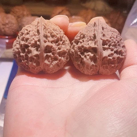 文玩核桃把件把把壶带彩磕尖41