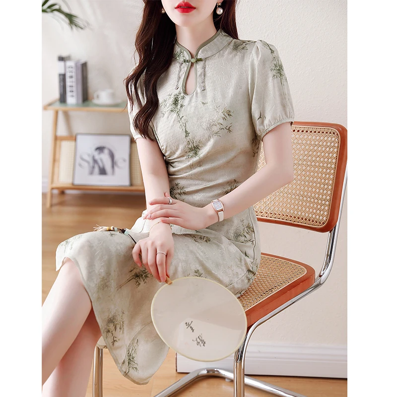 连衣裙春款2025新款爆款夏天改良旗袍气质高端中国风9757