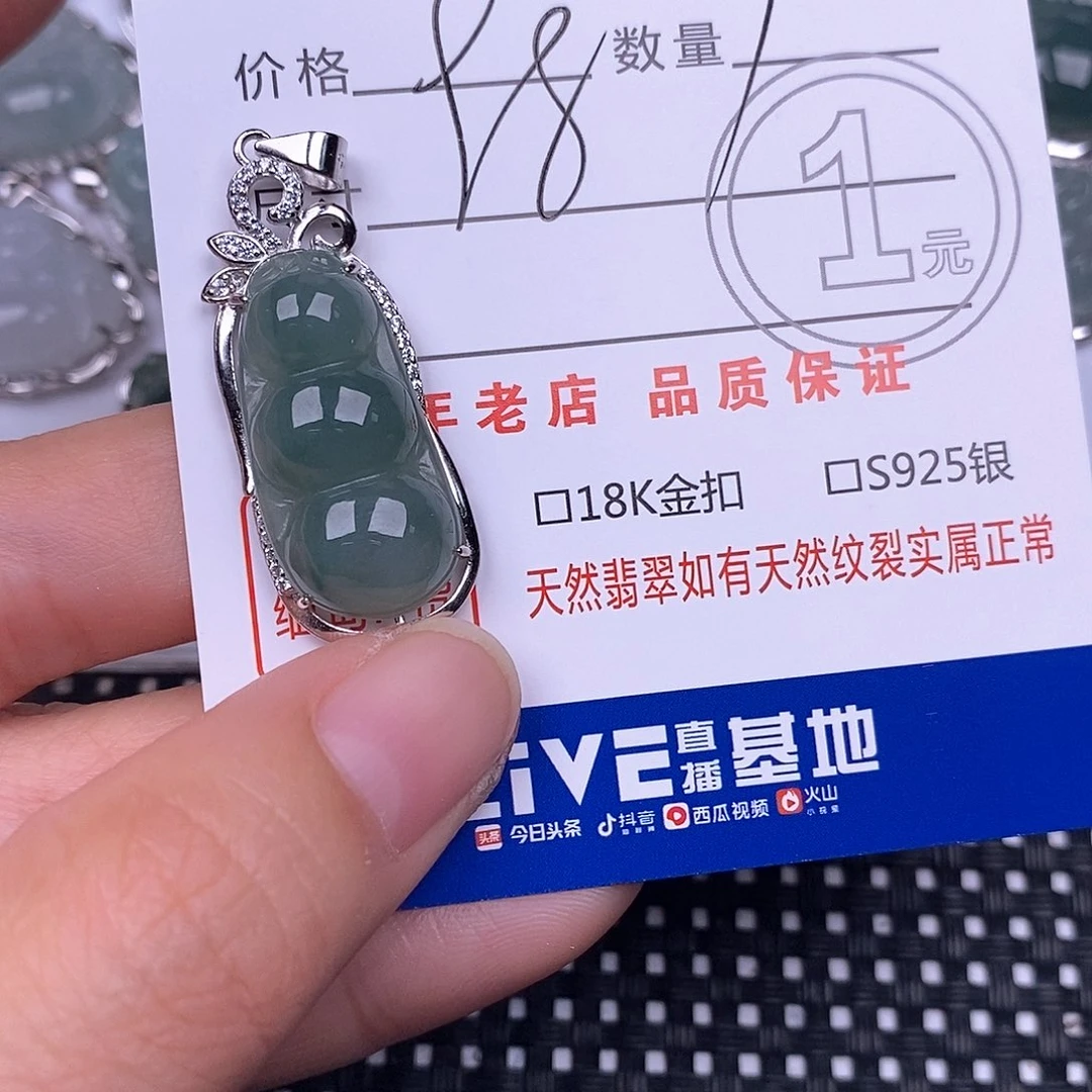 a***～翡翠银S925镶嵌颈饰