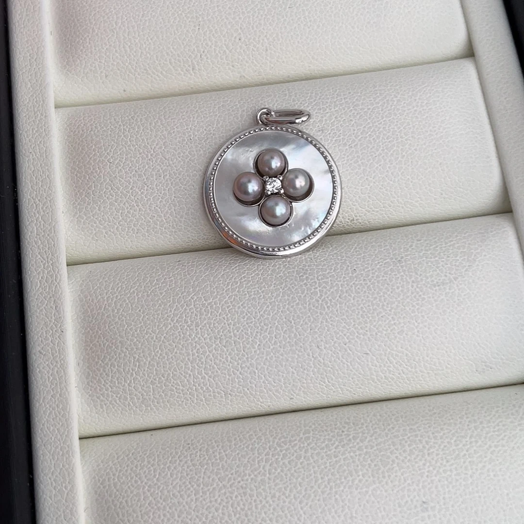 吊坠(不含链)海水珍珠银S925镶嵌