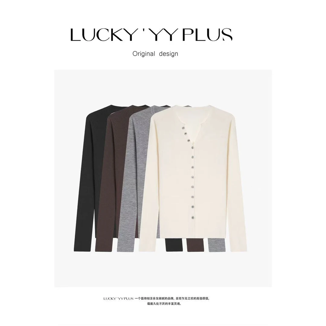 LUCKYYY 定制满分绵羊毛细坑条显瘦高弹高包容度毛织上衣B2049