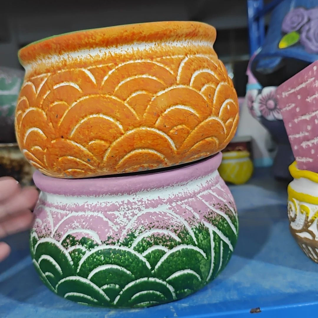 红陶吸水透气的白陶花盆凑满12发货