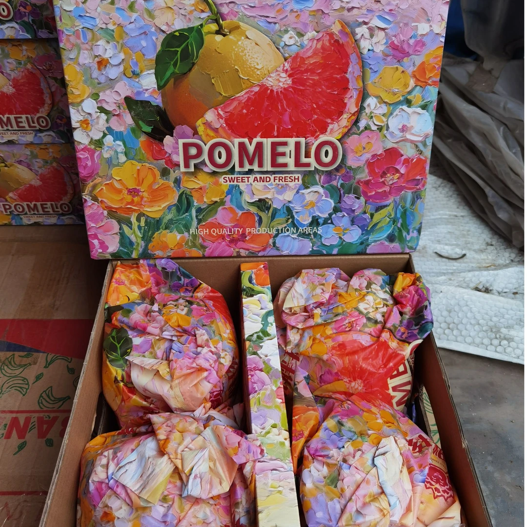 【小胖孩POMELO油画款】福建琯溪红心柚 4粒装 送礼袋福建省